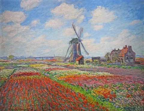 Tulip Fields with the Rijnsburg Windmill