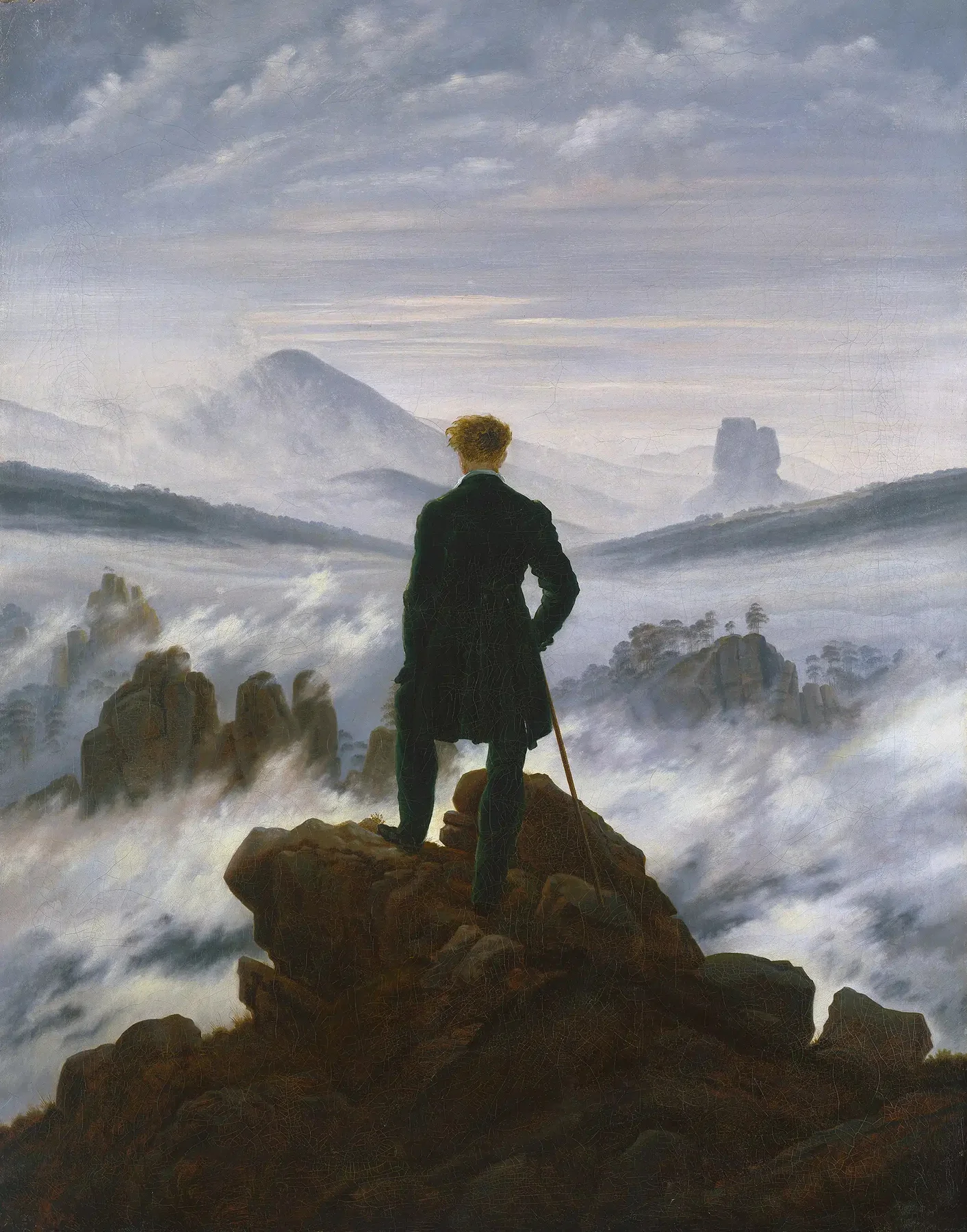 Vándor a ködtenger felett — Caspar David Friedrich
