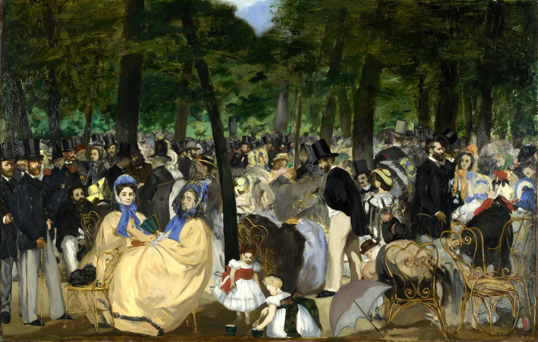 La música en las Tullerías — Édouard Manet