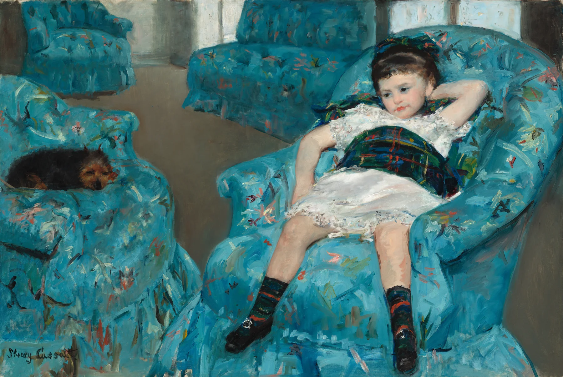 Petite Fille dans un fauteuil bleu — Mary Cassatt