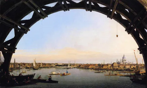 London Seen through an Arch of Westminster Bridge