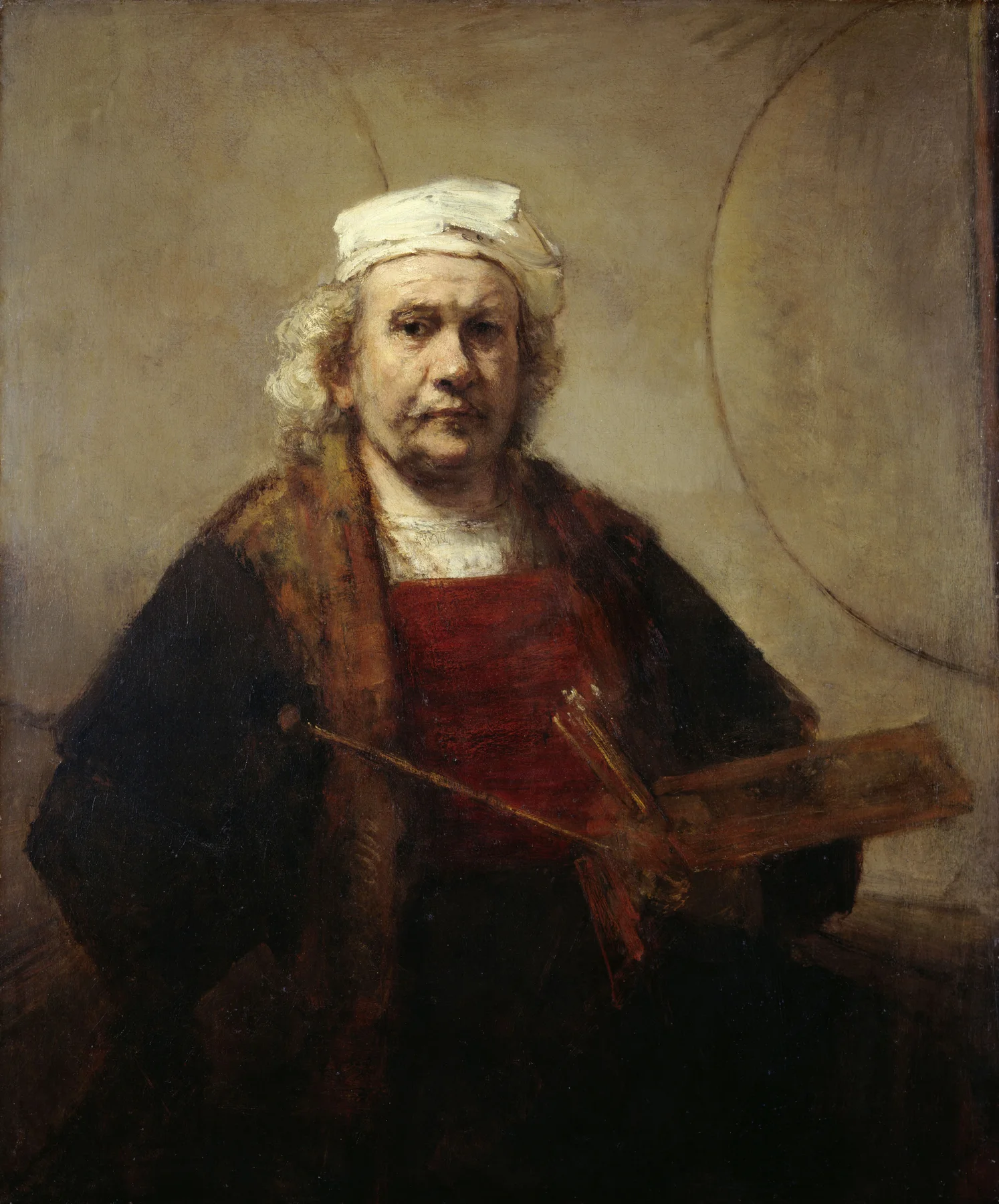 Önarckép két körrel — Rembrandt