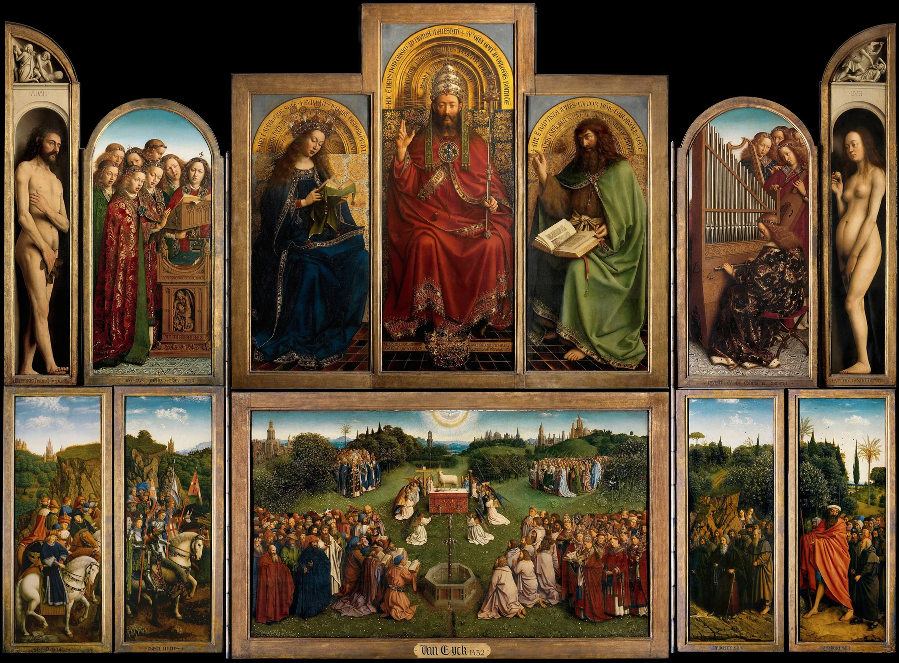 A genti oltár (A misztikus Bárány imádása) — Hubert és Jan van Eyck