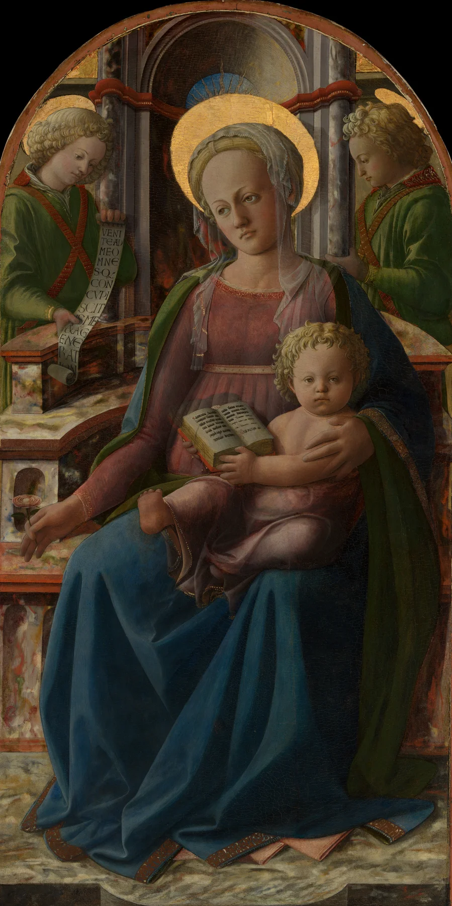 Trónoló Madonna gyermekkel és két angyallal — Filippo Lippi