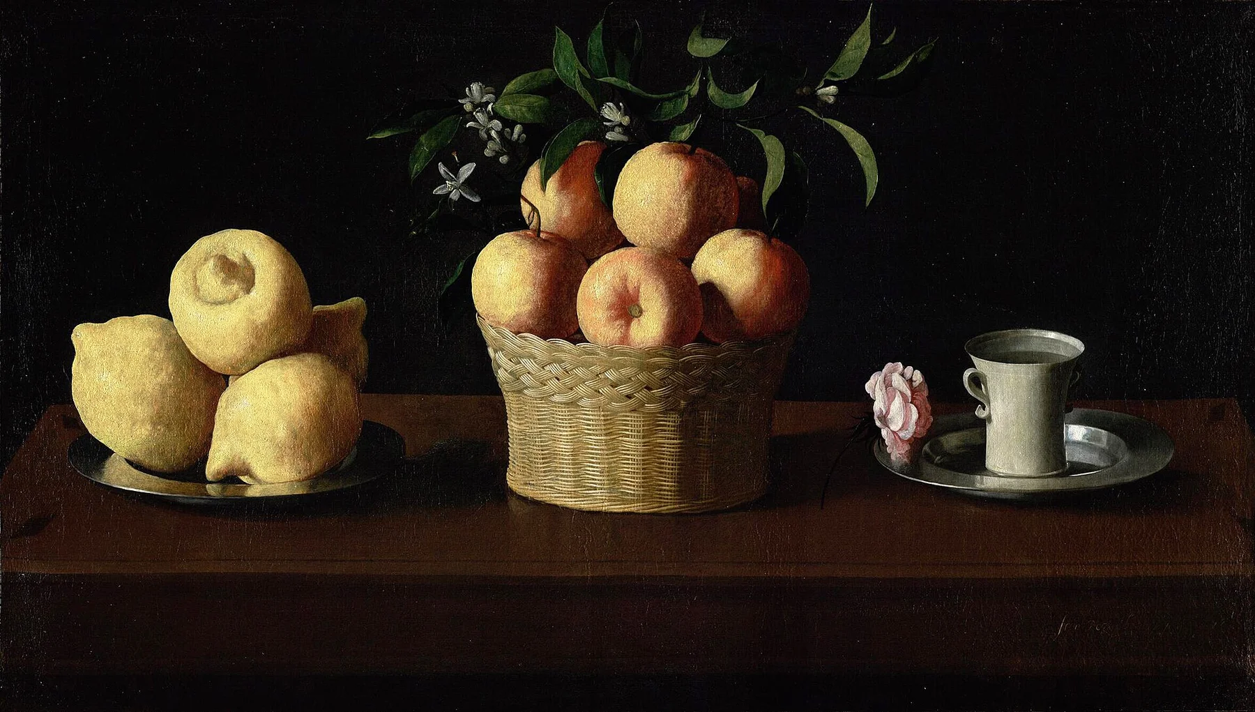 Still Life with Lemons, Oranges and a Rose — Francisco de Zurbarán