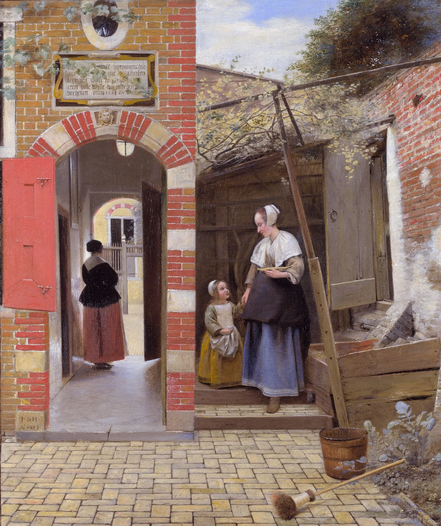 Egy delfti ház udvara — Pieter de Hooch