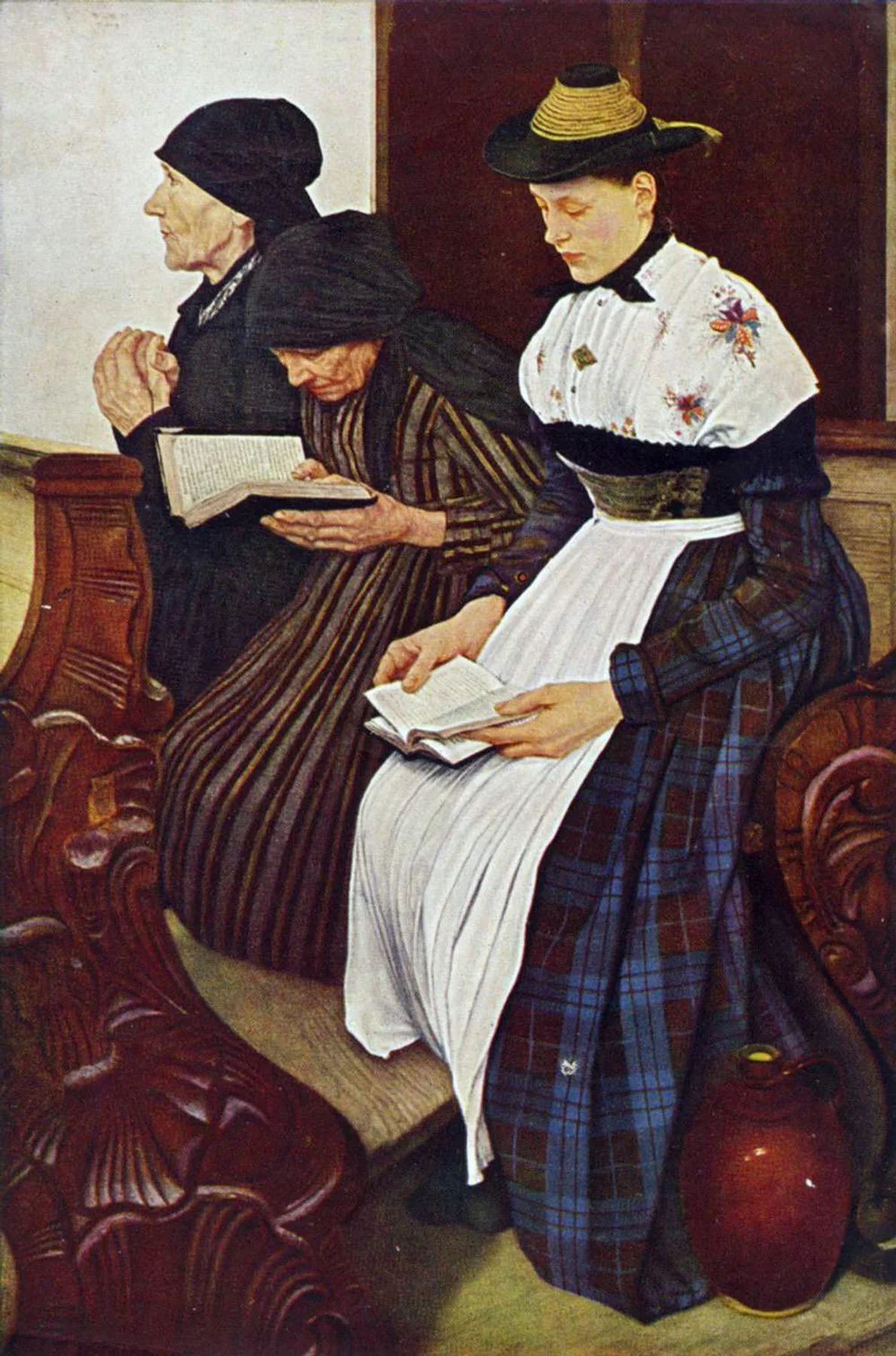 Three Women in Church — Wilhelm Leibl